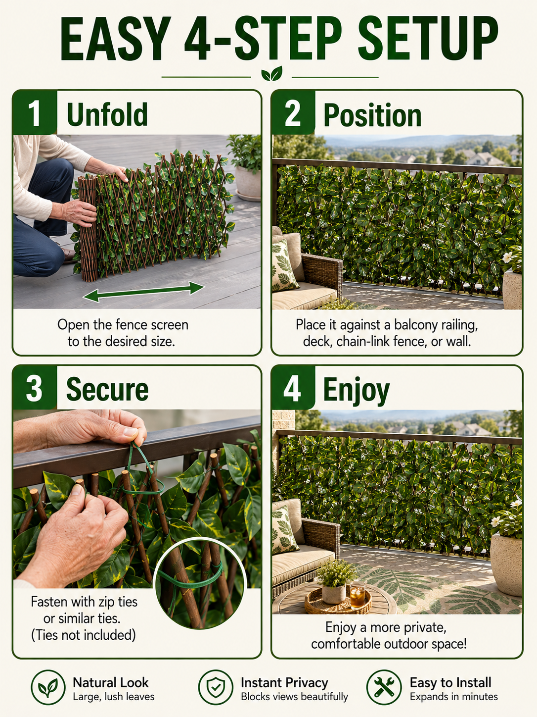 ✈️Last Day 50% OFF%🌿Garden Trend🔥Artificial ivy retractable fence privacy screen