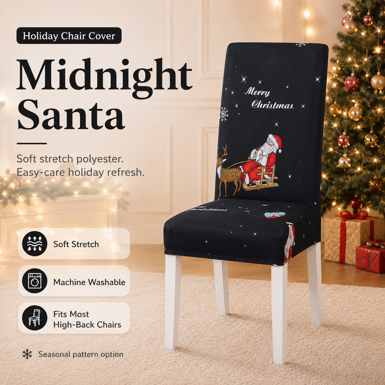 🎄Christmas Stretch Dining Chair Cover | Holiday Decor