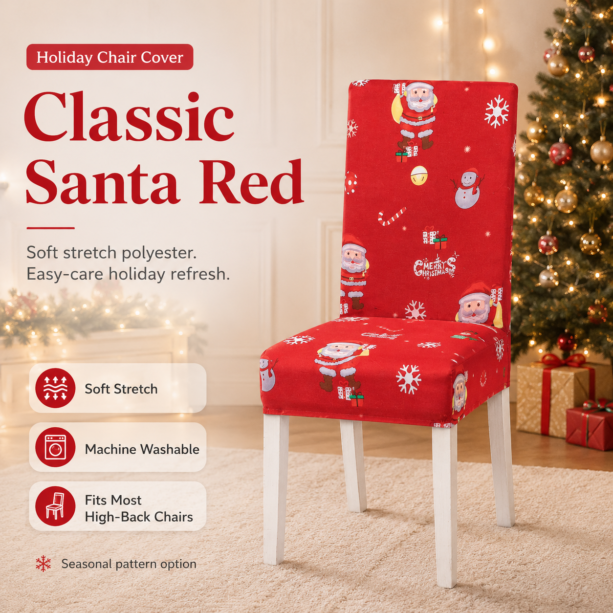 🎄Christmas Stretch Dining Chair Cover | Holiday Decor