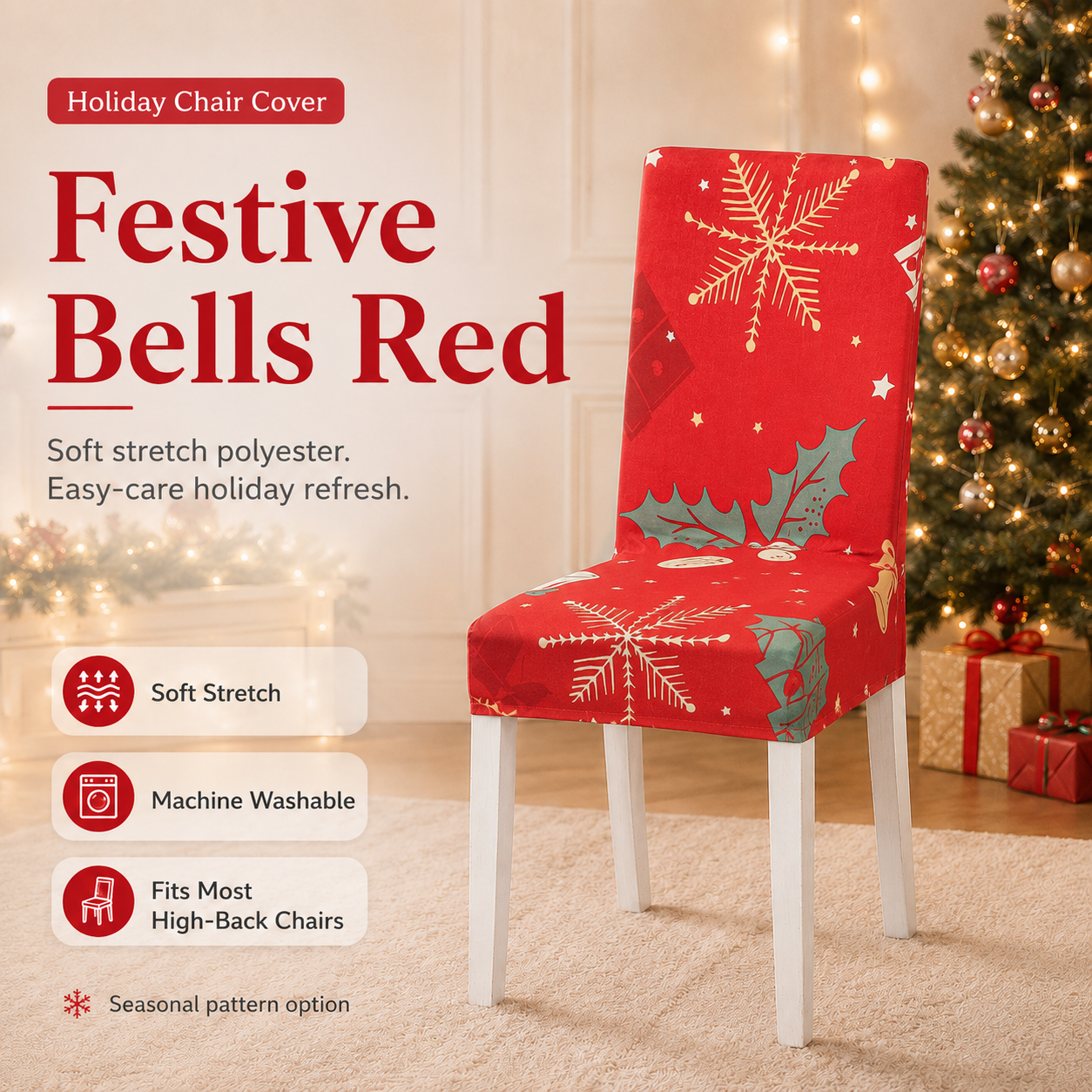 🎄Christmas Stretch Dining Chair Cover | Holiday Decor