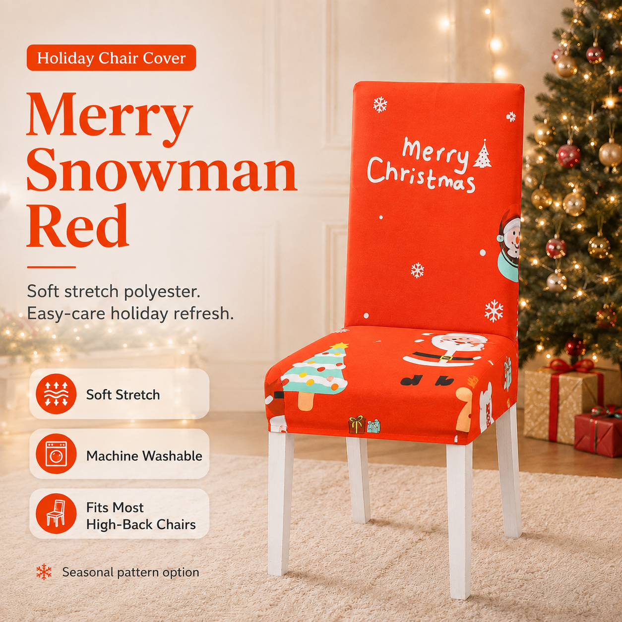 🎄Christmas Stretch Dining Chair Cover | Holiday Decor