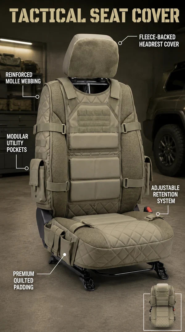 🚙 Rugged MOLLE Truck Seat Cover – Tactical Storage & Seat Protection