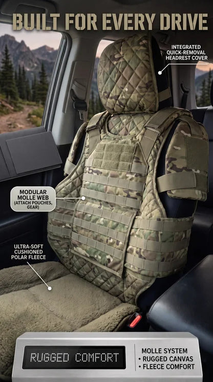 🚙 Rugged MOLLE Truck Seat Cover – Tactical Storage & Seat Protection