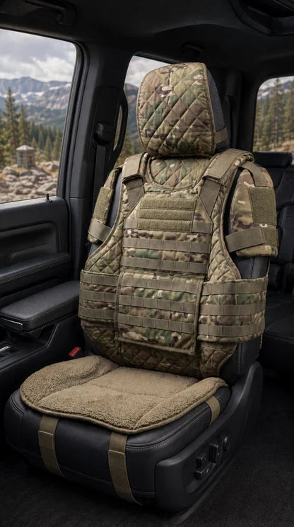 🚙 Rugged MOLLE Truck Seat Cover – Tactical Storage & Seat Protection