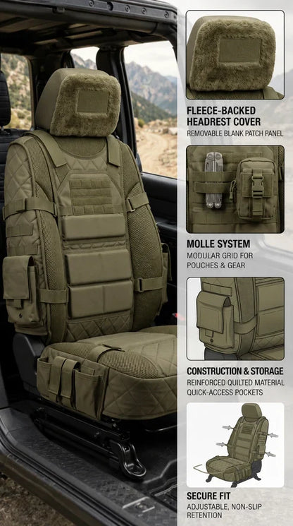 🚙 Rugged MOLLE Truck Seat Cover – Tactical Storage & Seat Protection
