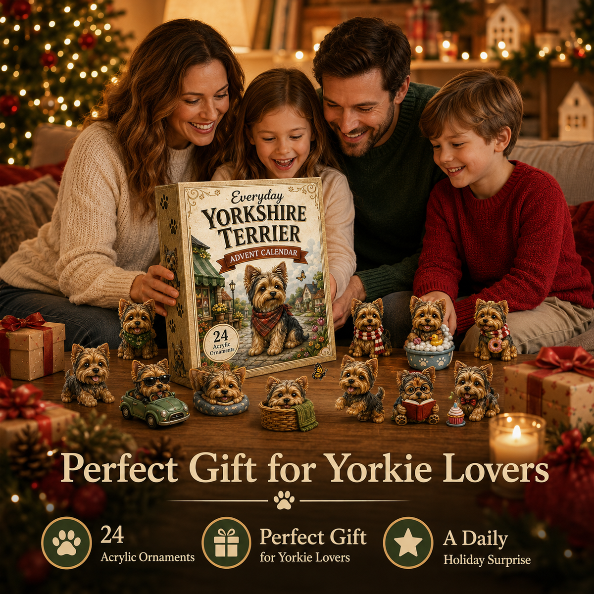 🏅Everyday Yorkshire Terrier Advent Calendar 2026 - 24-Day Festive Countdown