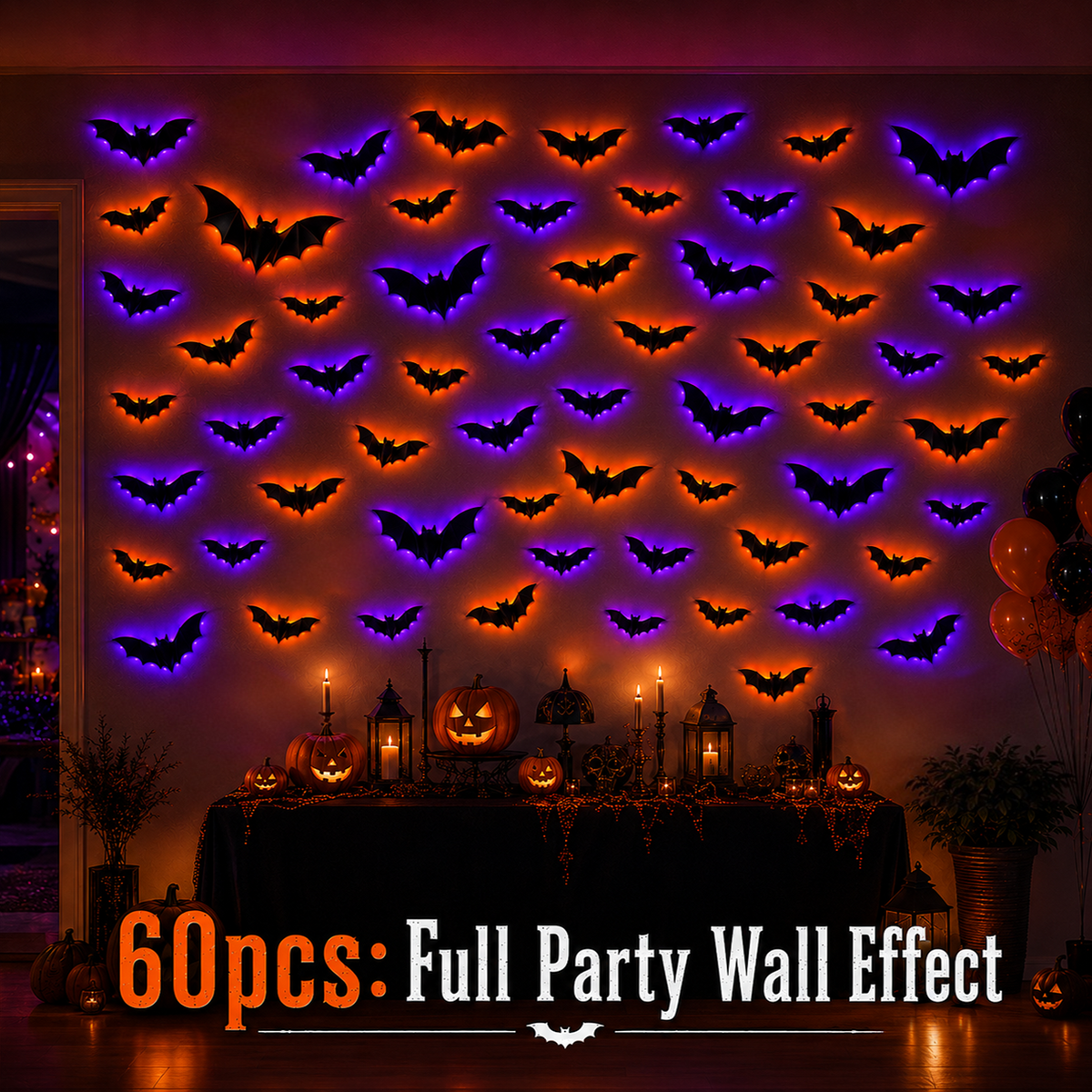 🦇✨ Transform Your Home Into A Halloween Scene! 🎃 3D LED Flying Bat Wall Decor | Create A Spooky Atmosphere In Minutes