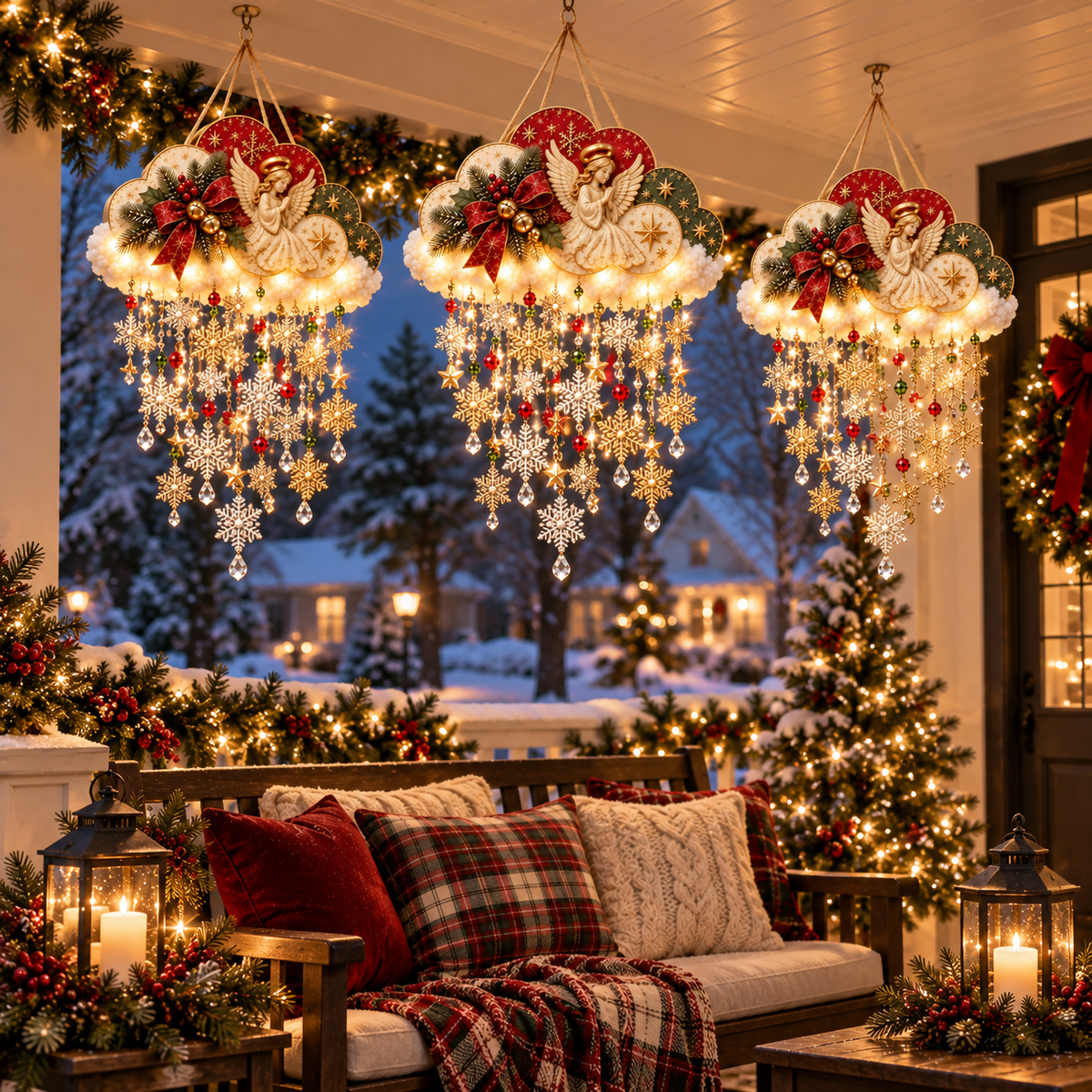 ✈️Last Day 50% OFF🪽✨ Angelic Christmas Snowfall Cloud – Lighted Hanging Holiday Decor☁️