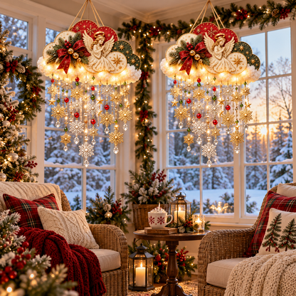 ✈️Last Day 50% OFF🪽✨ Angelic Christmas Snowfall Cloud – Lighted Hanging Holiday Decor☁️