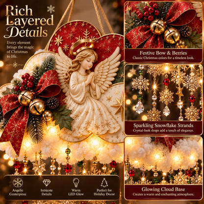 ✈️Last Day 50% OFF🪽✨ Angelic Christmas Snowfall Cloud – Lighted Hanging Holiday Decor☁️