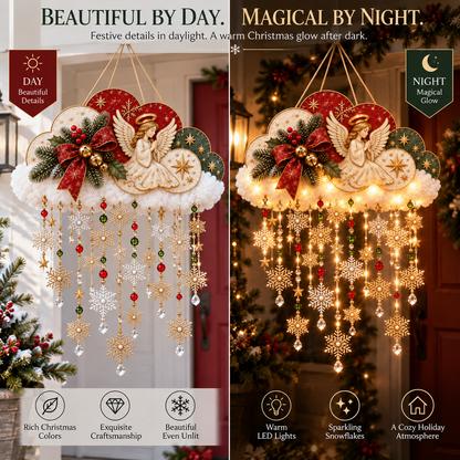 ✈️Last Day 50% OFF🪽✨ Angelic Christmas Snowfall Cloud – Lighted Hanging Holiday Decor☁️