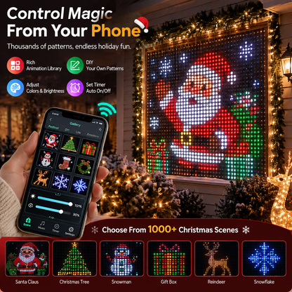 🔥LAST DAY 49% OFF -🎄 Smart RGB Pixel LED Curtain Lights | App-Controlled Dynamic Holiday Light Show for Outdoor Home Decoration