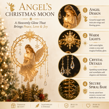 ✈️Last Day 49% OFF✨ Angel’s Christmas Moon Lighted Angel Tree Topper