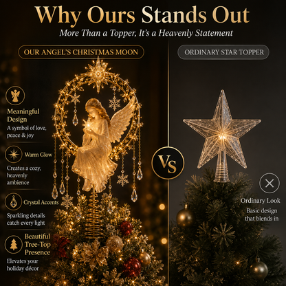 ✈️Last Day 49% OFF✨ Angel’s Christmas Moon Lighted Angel Tree Topper