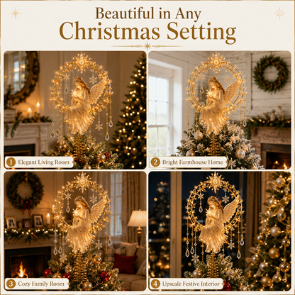 ✈️Last Day 49% OFF✨ Angel’s Christmas Moon Lighted Angel Tree Topper