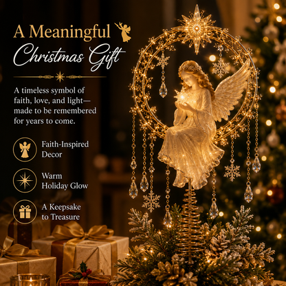 ✈️Last Day 49% OFF✨ Angel’s Christmas Moon Lighted Angel Tree Topper