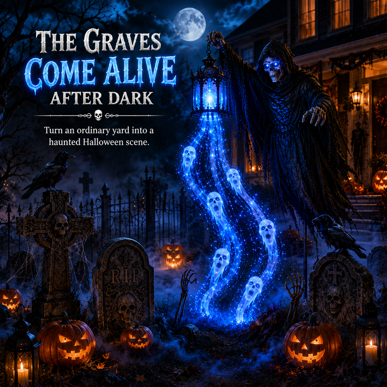 🎃 Today 49% OFF🎁💀Halloween Soul Harvester Animated Garden Light