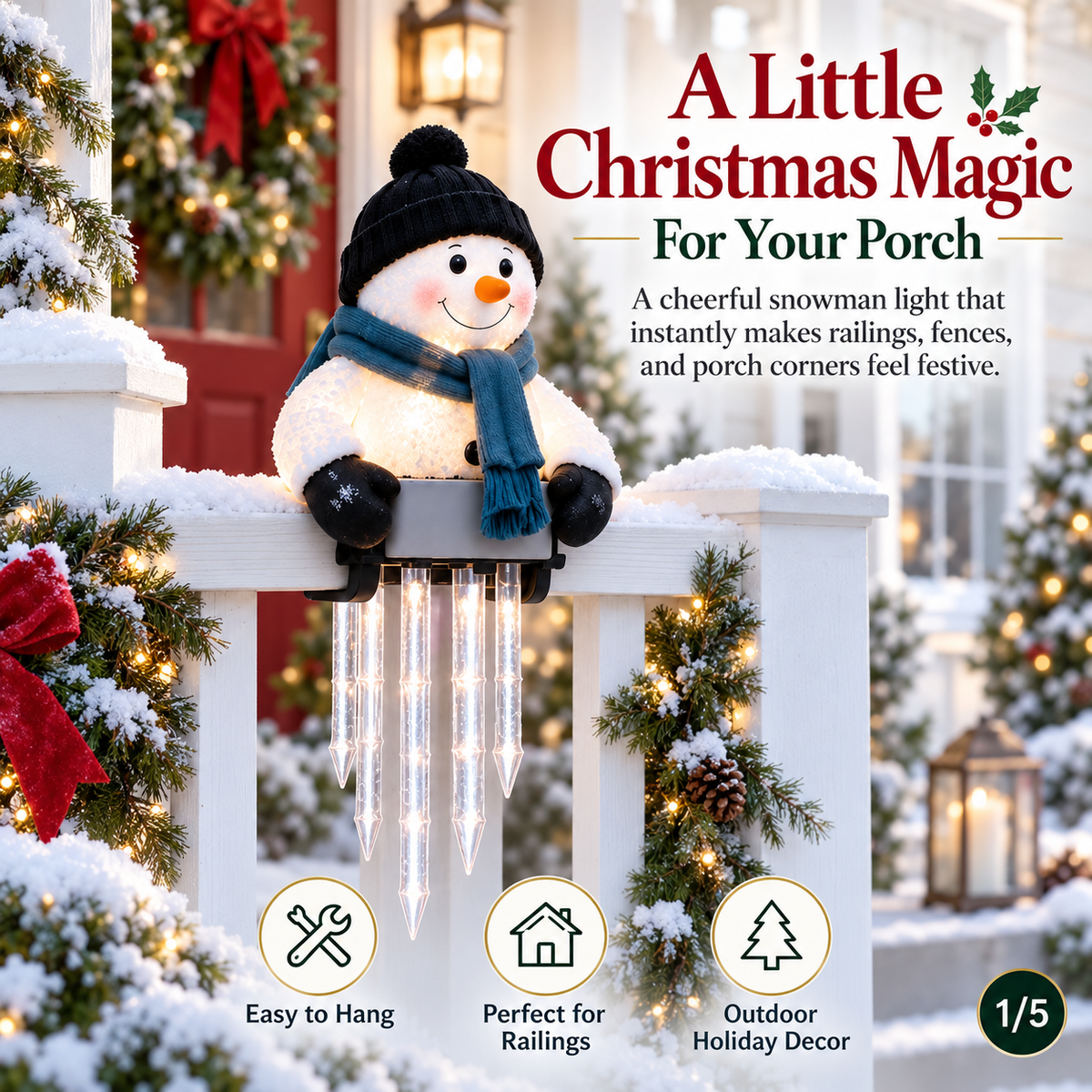 🔥 Today 49% OFF - ⛄❄️WinterGlow Snowman Icicle Light Decor