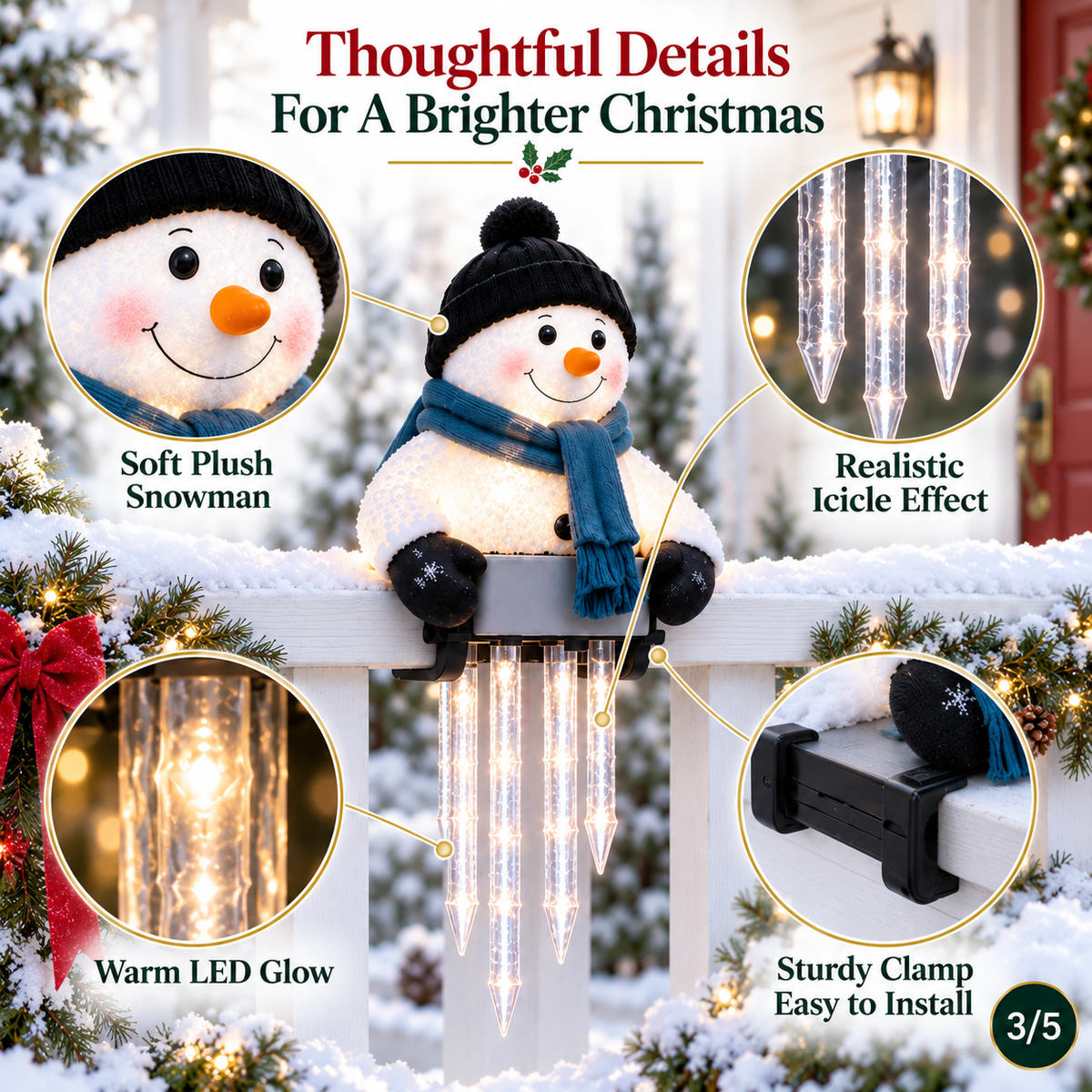 🔥 Today 49% OFF - ⛄❄️WinterGlow Snowman Icicle Light Decor
