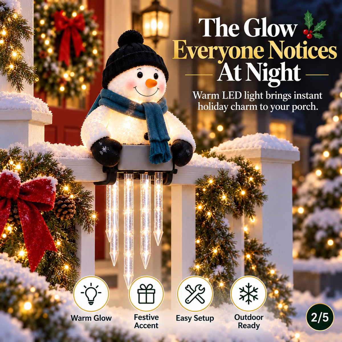 🔥 Today 49% OFF - ⛄❄️WinterGlow Snowman Icicle Light Decor