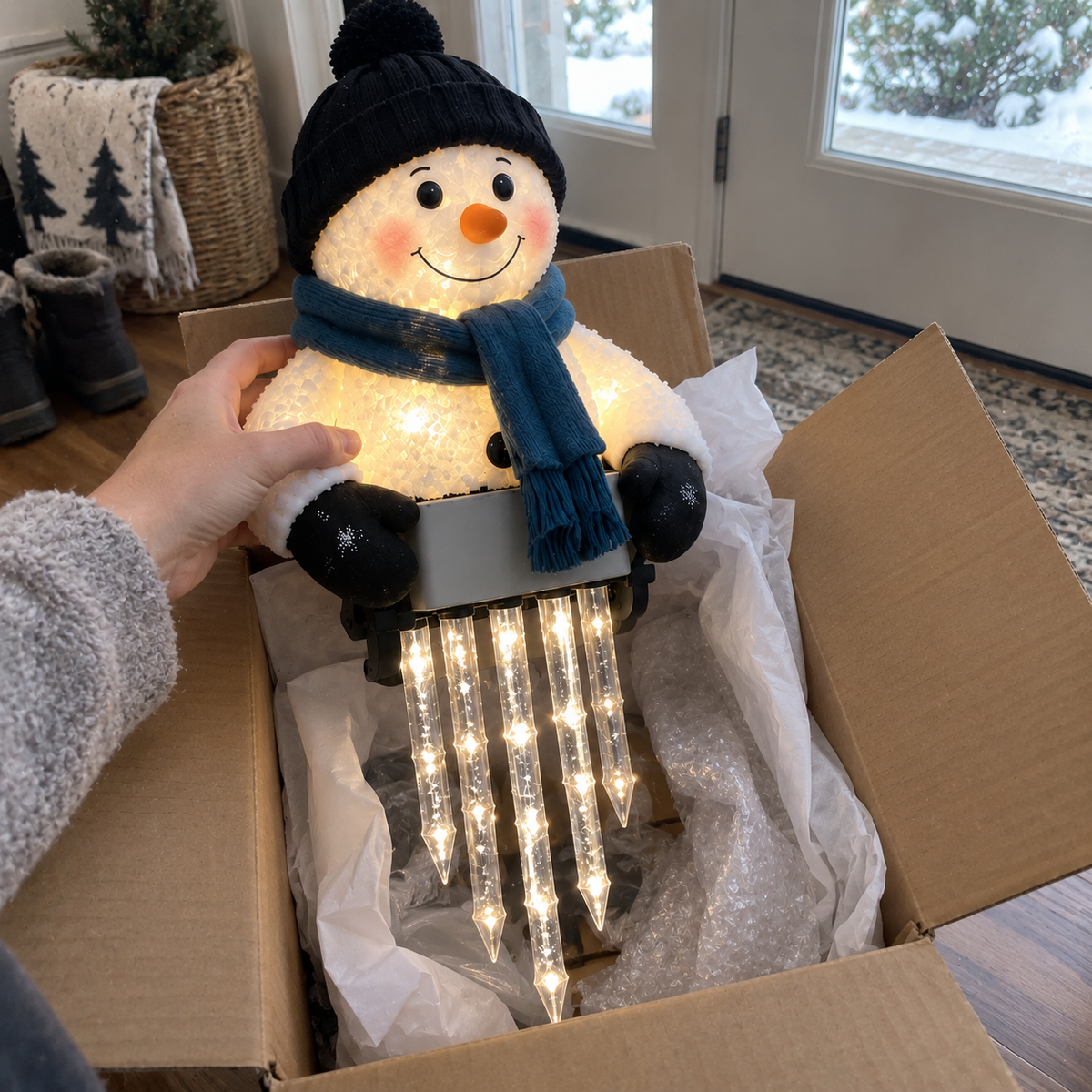 🔥 Today 49% OFF - ⛄❄️WinterGlow Snowman Icicle Light Decor