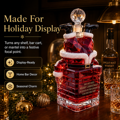 🎅 2026 Christmas Gift 50% Off--💥Santa Stuck in the Chimney Whiskey Bottle