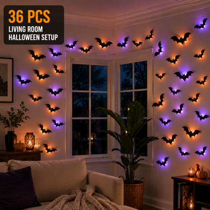 🦇✨ Transform Your Home Into A Halloween Scene! 🎃 3D LED Flying Bat Wall Decor | Create A Spooky Atmosphere In Minutes
