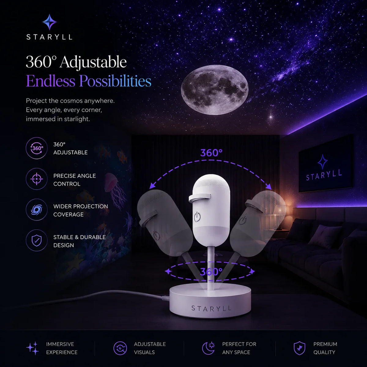Galaxy Projector Night Light With Projection Discs