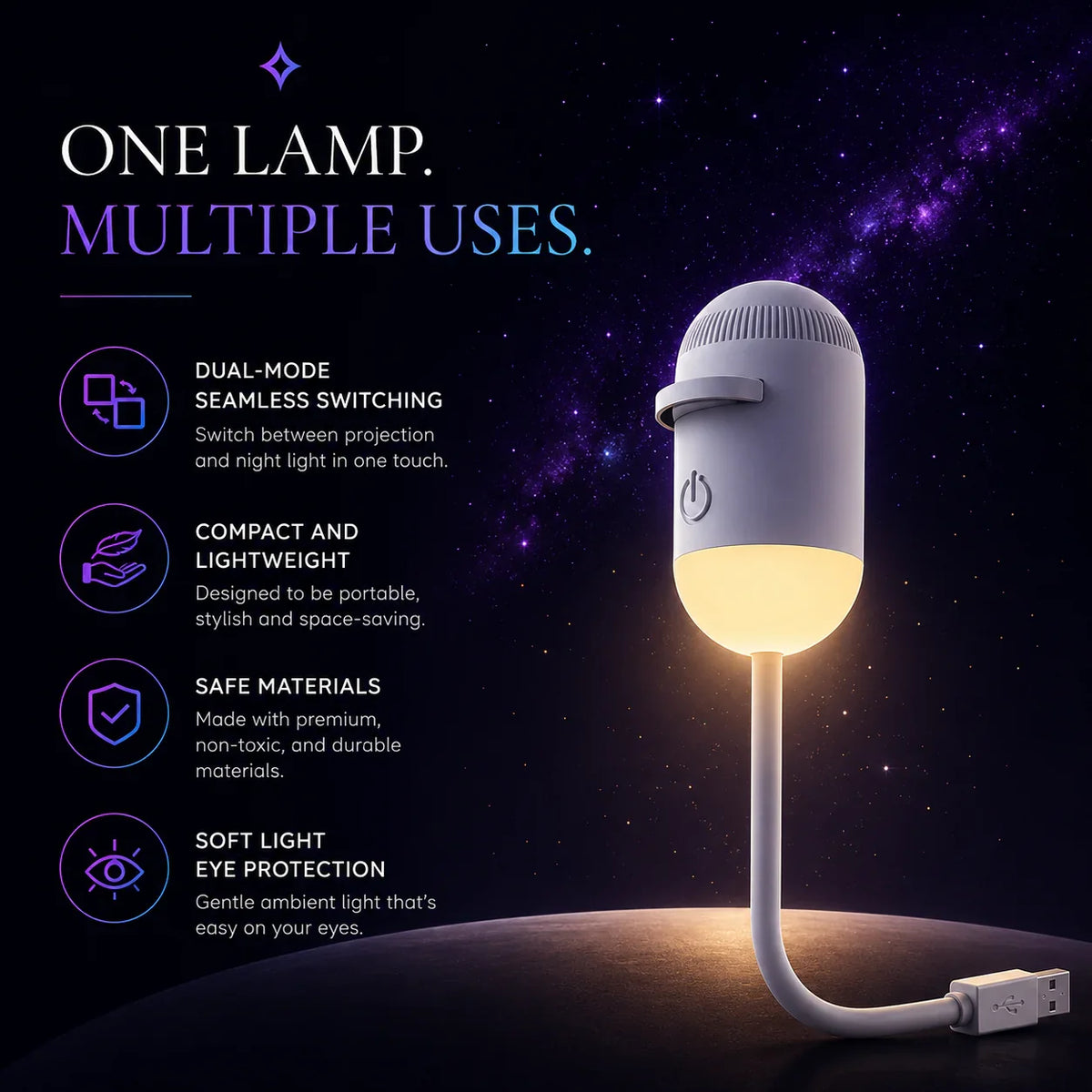 Galaxy Projector Night Light With Projection Discs