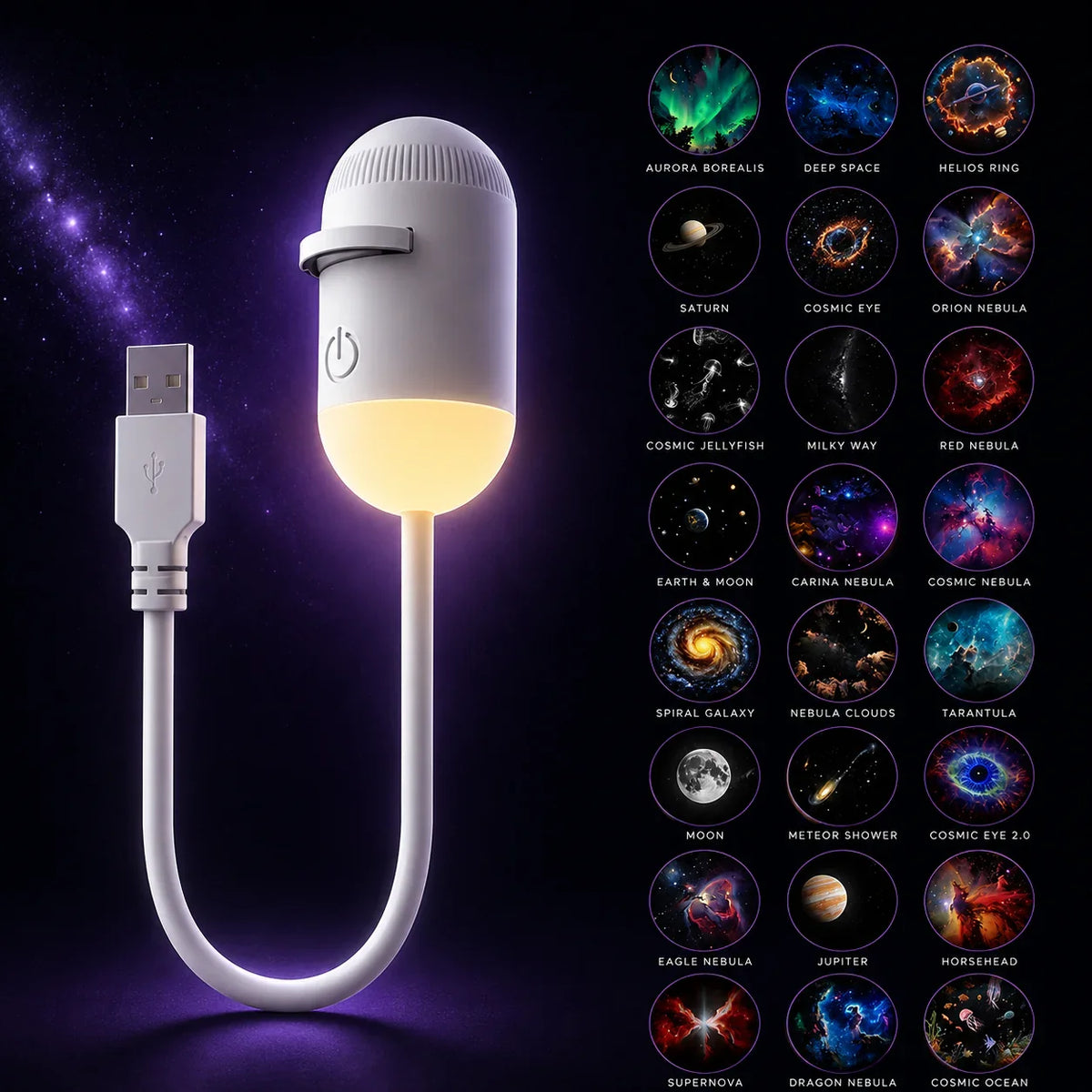 Galaxy Projector Night Light With Projection Discs