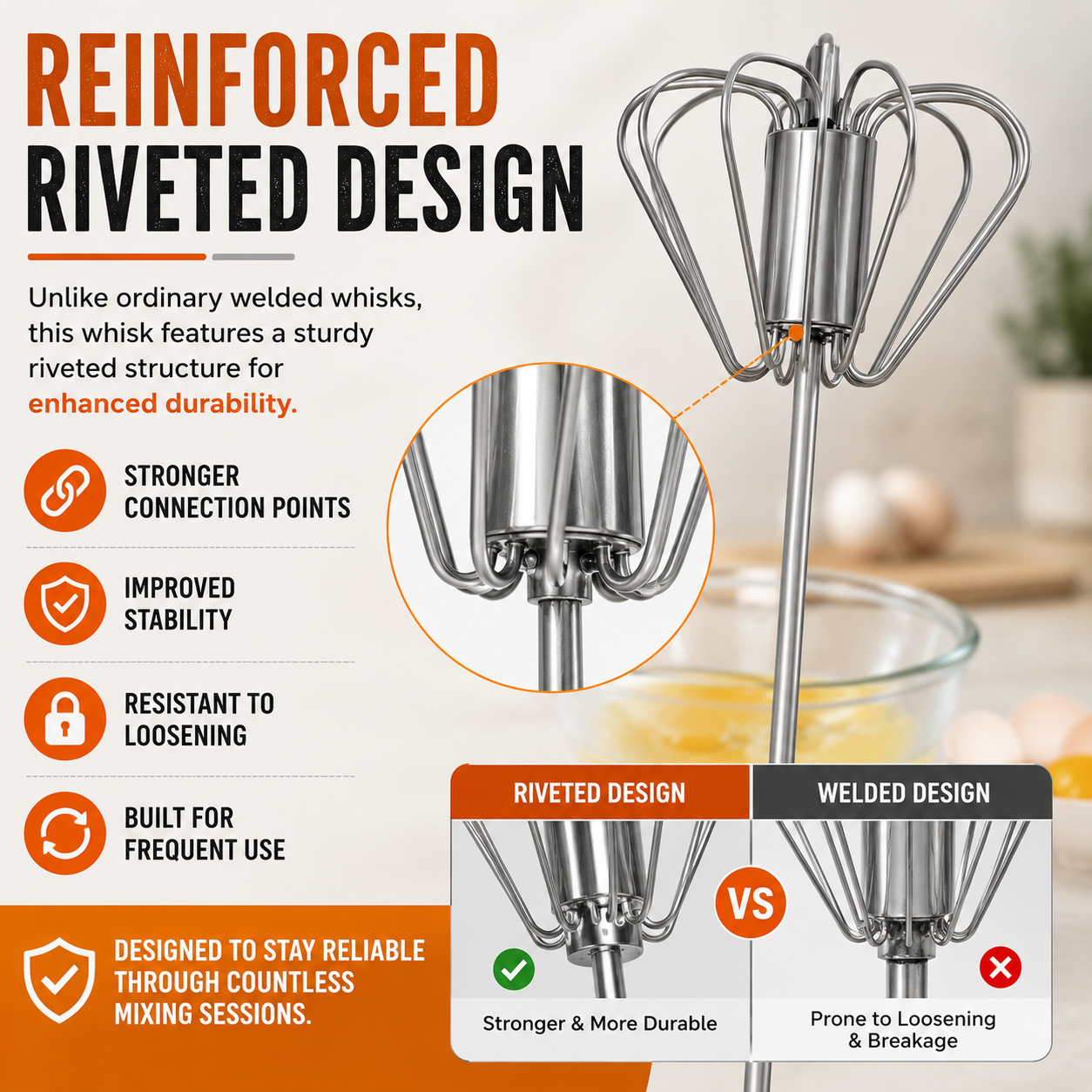 🌎Ends Today: 70% OFF!🔥🥄✨ Stainless Steel Hand-Push Rotary Whisk – Effortless Mixing in Seconds!