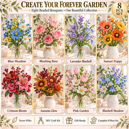 ⏳ Last Day 49% OFF –🌼✨DIY Beaded Wildflower Bouquet Kit – Handmade Crystal Flower Craft Set🌸✨