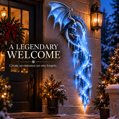 💙Frostbound Dragon—Illuminated 3D Wall Sculpture ❄️🐉