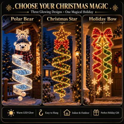 ✨Last day for 60% off🎄Christmas Magic Spiral Hanging LED Light Collection