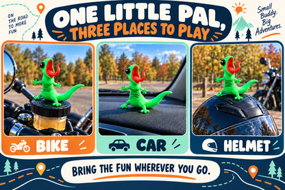 🦎🏍️ Roadside Lizard Buddy – Car & Motorcycle Decor
