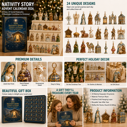 🌎Ends Today: 70% OFF!🔥🎄 2026 Nativity Story Advent Calendar – 24 Days of Sacred Christmas Surprises