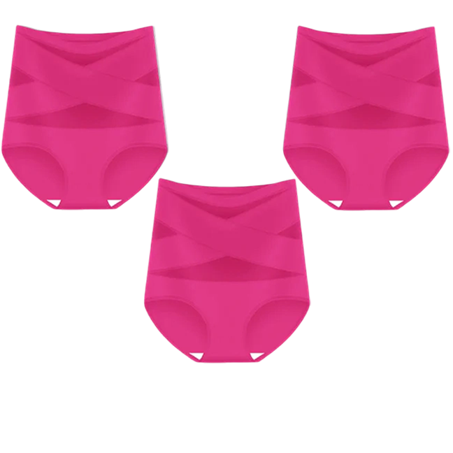 Plus-Size High-Waist Cross Tummy Control Panties