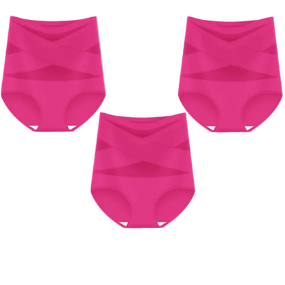 Plus-Size High-Waist Cross Tummy Control Panties