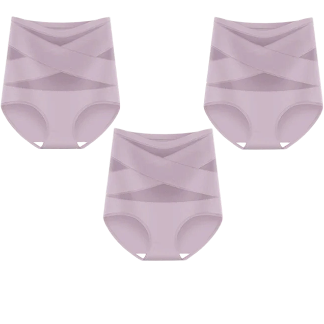 Plus-Size High-Waist Cross Tummy Control Panties