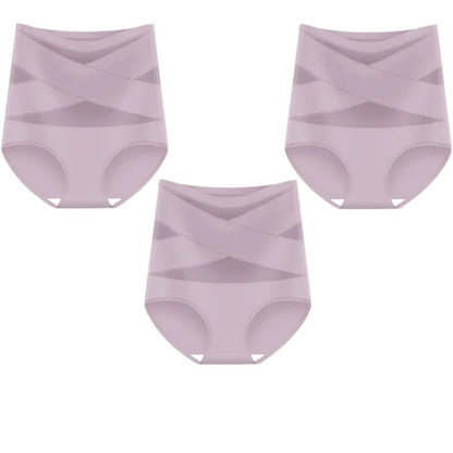Plus-Size High-Waist Cross Tummy Control Panties
