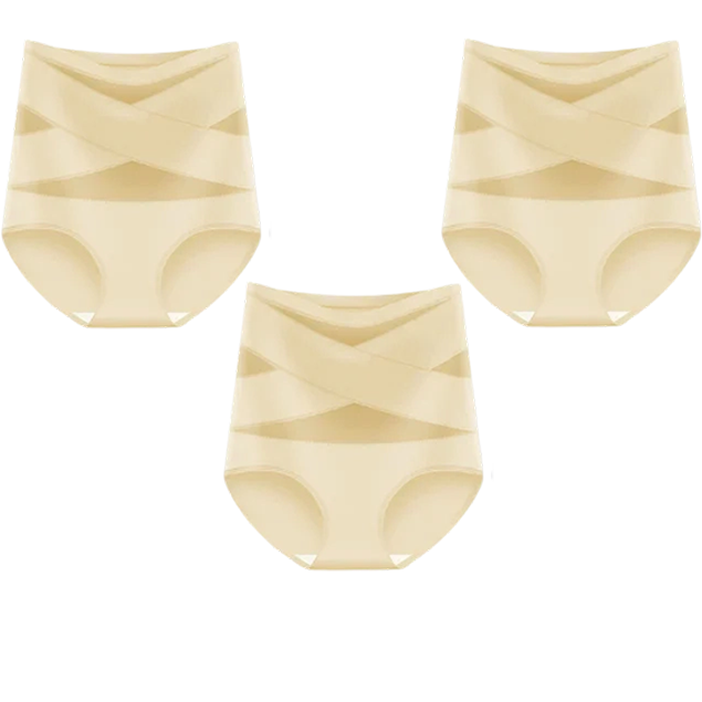 Plus-Size High-Waist Cross Tummy Control Panties
