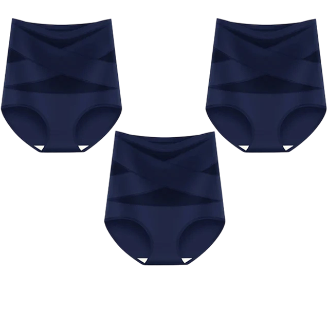 Plus-Size High-Waist Cross Tummy Control Panties