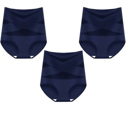Plus-Size High-Waist Cross Tummy Control Panties