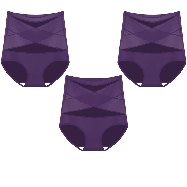 Plus-Size High-Waist Cross Tummy Control Panties