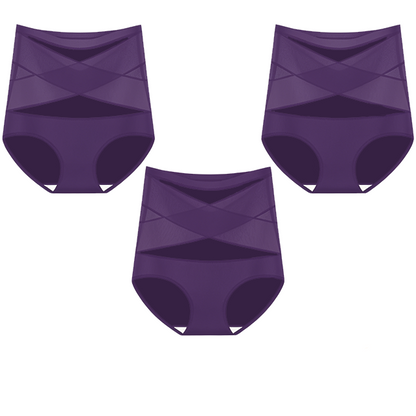 Plus-Size High-Waist Cross Tummy Control Panties