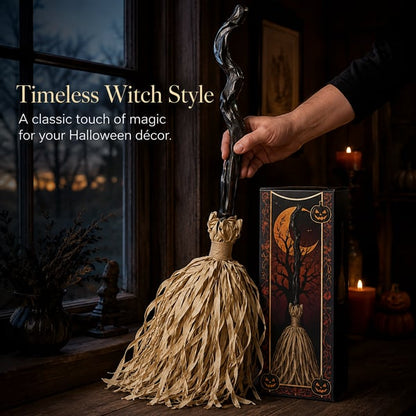 ⭐🧹 Animated Moving Witch Broom – Light, Sound & Motion Halloween Decor 👻