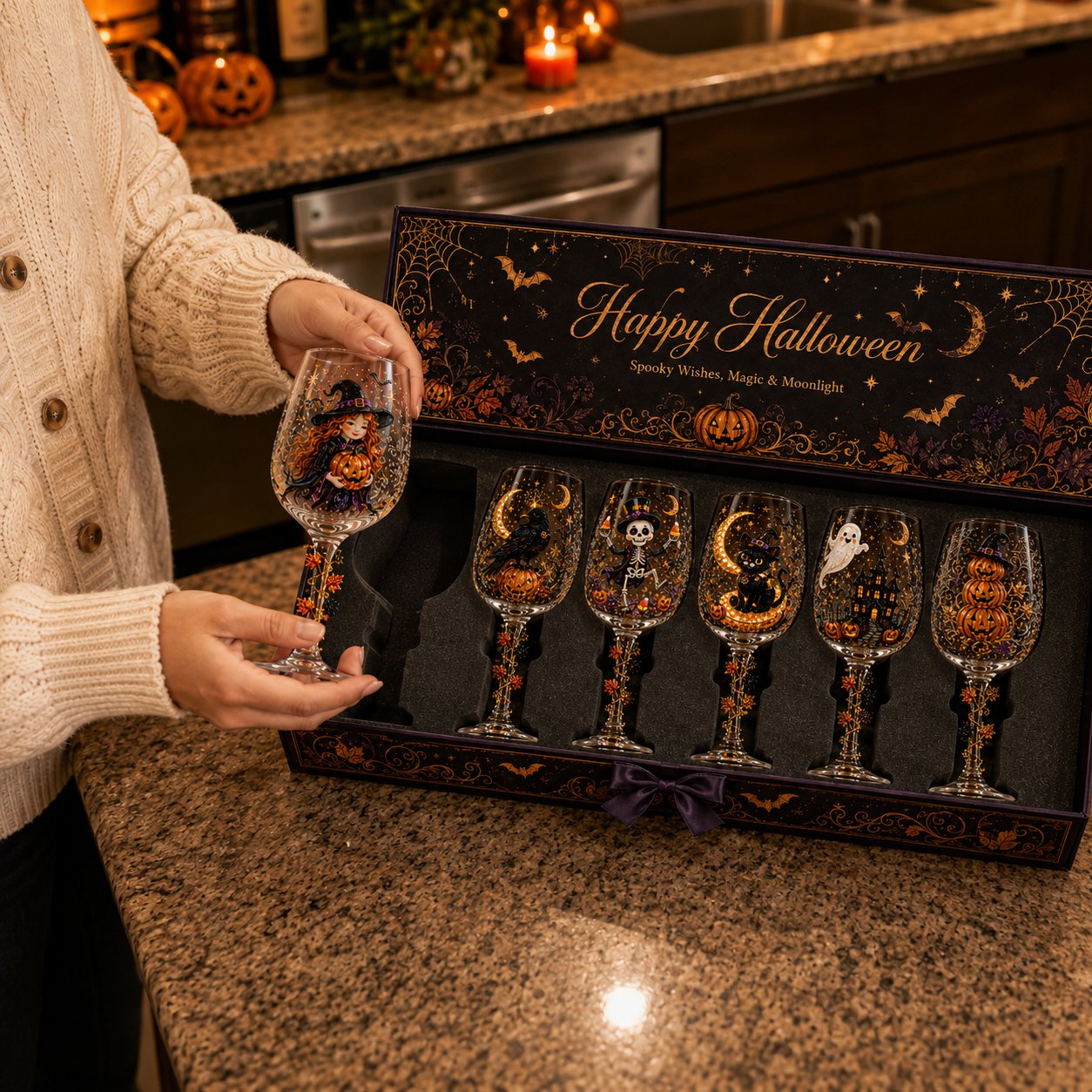 🎃 3D Halloween Goblet – Spooky Stemmed Glass