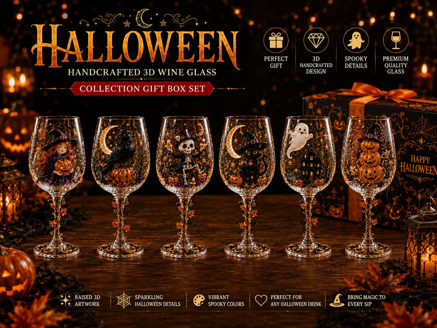 🎃 3D Halloween Goblet – Spooky Stemmed Glass