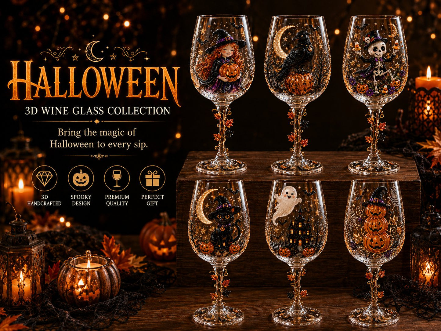 🎃 3D Halloween Goblet – Spooky Stemmed Glass