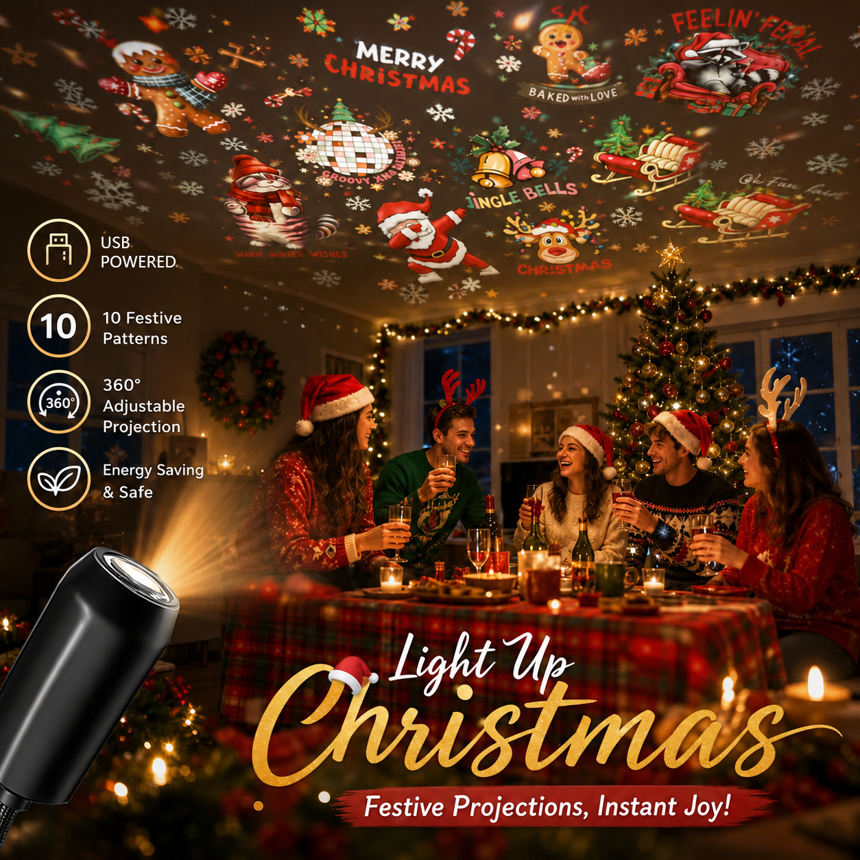 LAST DAY 50% OFF🔥HD CHRISTMAS SCENE PROJECTOR